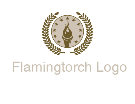 torch badge with leaves around finance logo