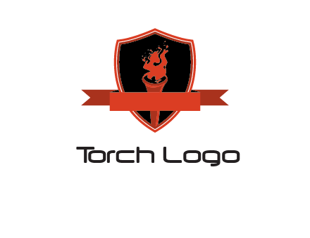 torch shield badge sports logo