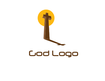 religious logo with the sun behind the cross forming a shadow