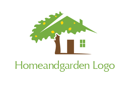 tree forming a home logo