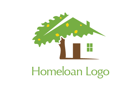 tree forming a home logo