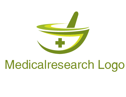 mortar and pestle logo with medical cross