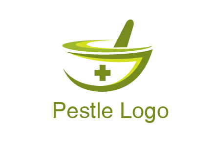 mortar and pestle logo with medical cross