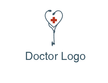 stethoscope with medical cross logo