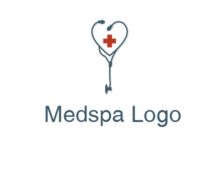 stethoscope with medical cross logo