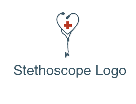 stethoscope with medical cross logo