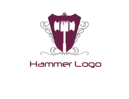 hammer in shield logo