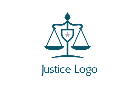 legal justice system logo with a star and scale