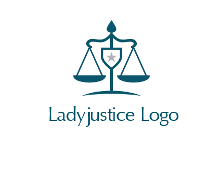 legal justice system logo with a star and scale