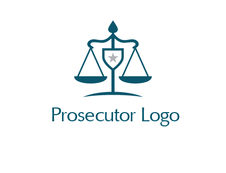 legal justice system logo with a star and scale