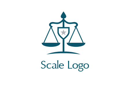 legal justice system logo with a star and scale