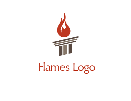 pillar with flames logo