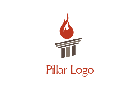 pillar with flames logo