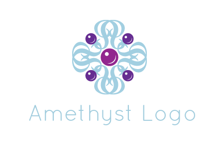 aquatic logo with purple pearls and