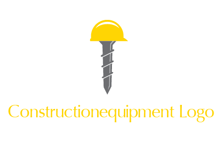 screw wearing construction hat logo