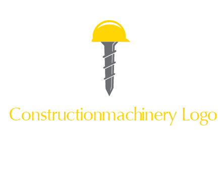 screw wearing construction hat logo