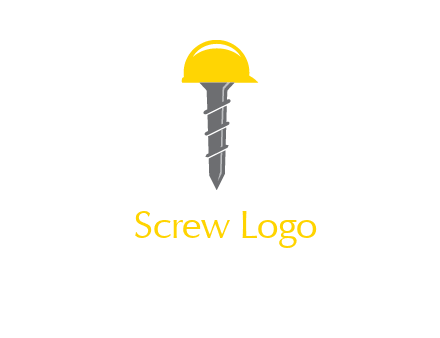 screw wearing construction hat logo