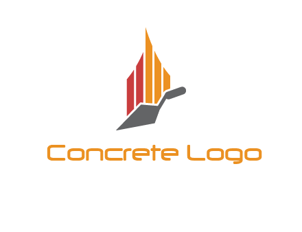 construction logo with a trowel