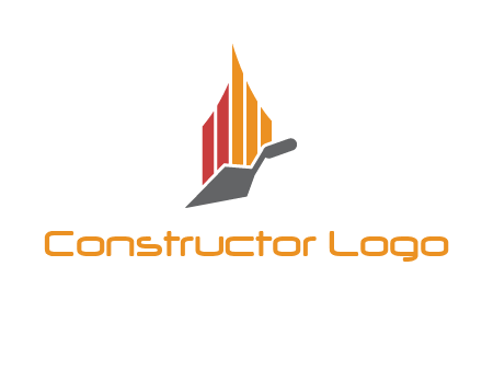 construction logo with a trowel