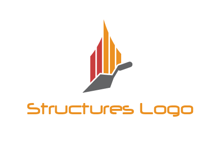 construction logo with a trowel