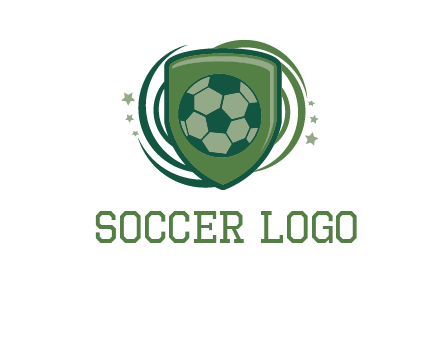 soccer ball in a shield logo