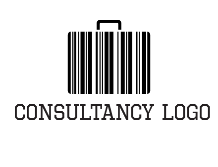 barcode lines forming a briefcase logo