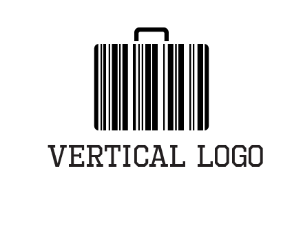 barcode lines forming a briefcase logo