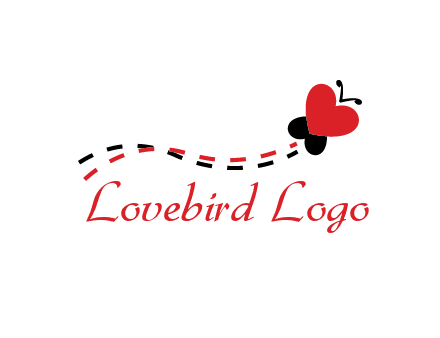 spreading love logo with a heart shaped butterfly flying