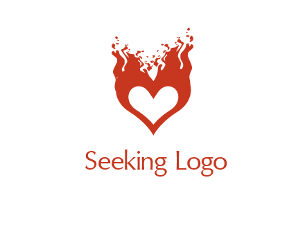 flames on a heart logo