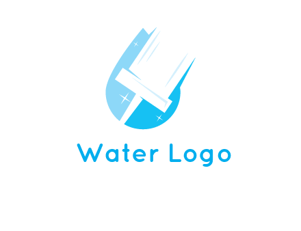 shiny mop on a drop of water logo