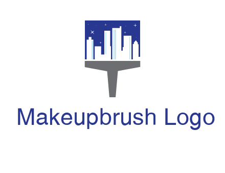 city skyline on a paintbrush icon