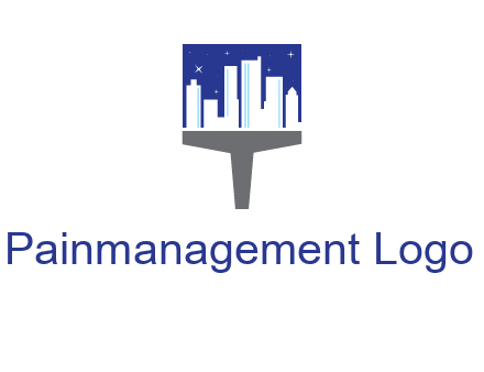city skyline on a paintbrush icon