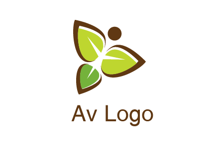 butterfly made of leaves logo