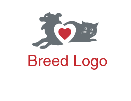 cats and dog heart logo