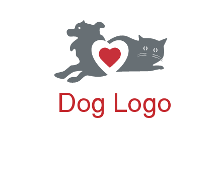 cats and dog heart logo