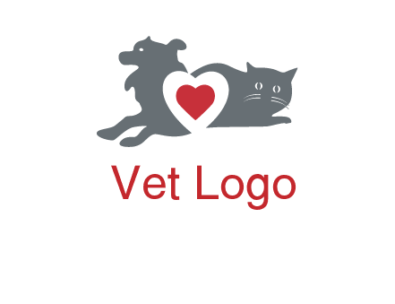 cats and dog heart logo