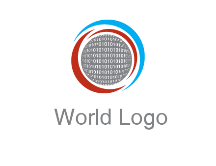 coding inside world in a round logo