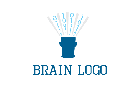 coding going inside brain logo