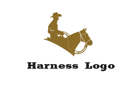 cow boy and horse logo