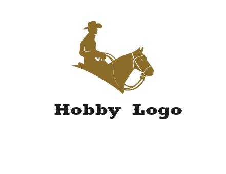 cow boy and horse logo