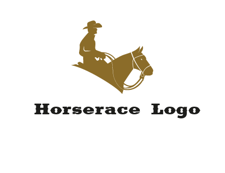 cow boy and horse logo