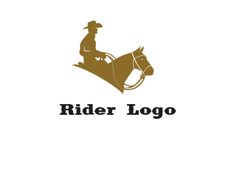 cow boy and horse logo