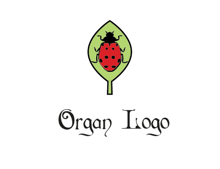 ladybug on leaf logo