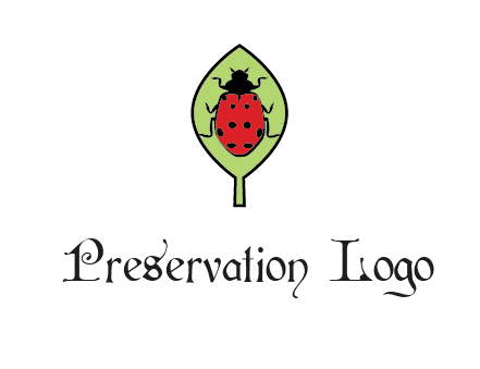 ladybug on leaf logo