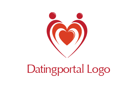 love and dating logo with hearts