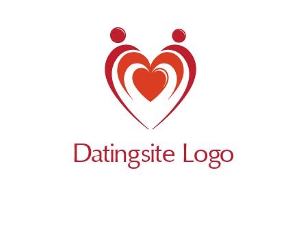 love and dating logo with hearts