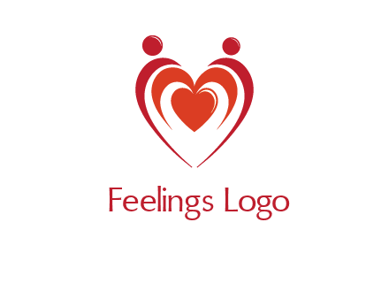 love and dating logo with hearts