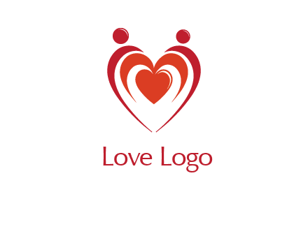 love and dating logo with hearts