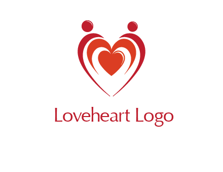 love and dating logo with hearts