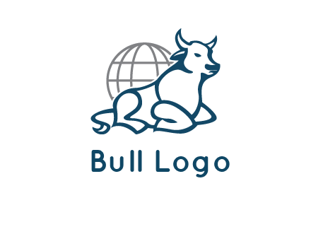 bull in front of globe logo